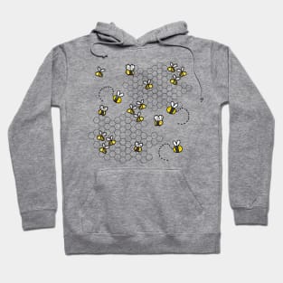 Cute bees flying around Honeycomb Hoodie